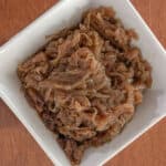 Caramelized onions in a dish.