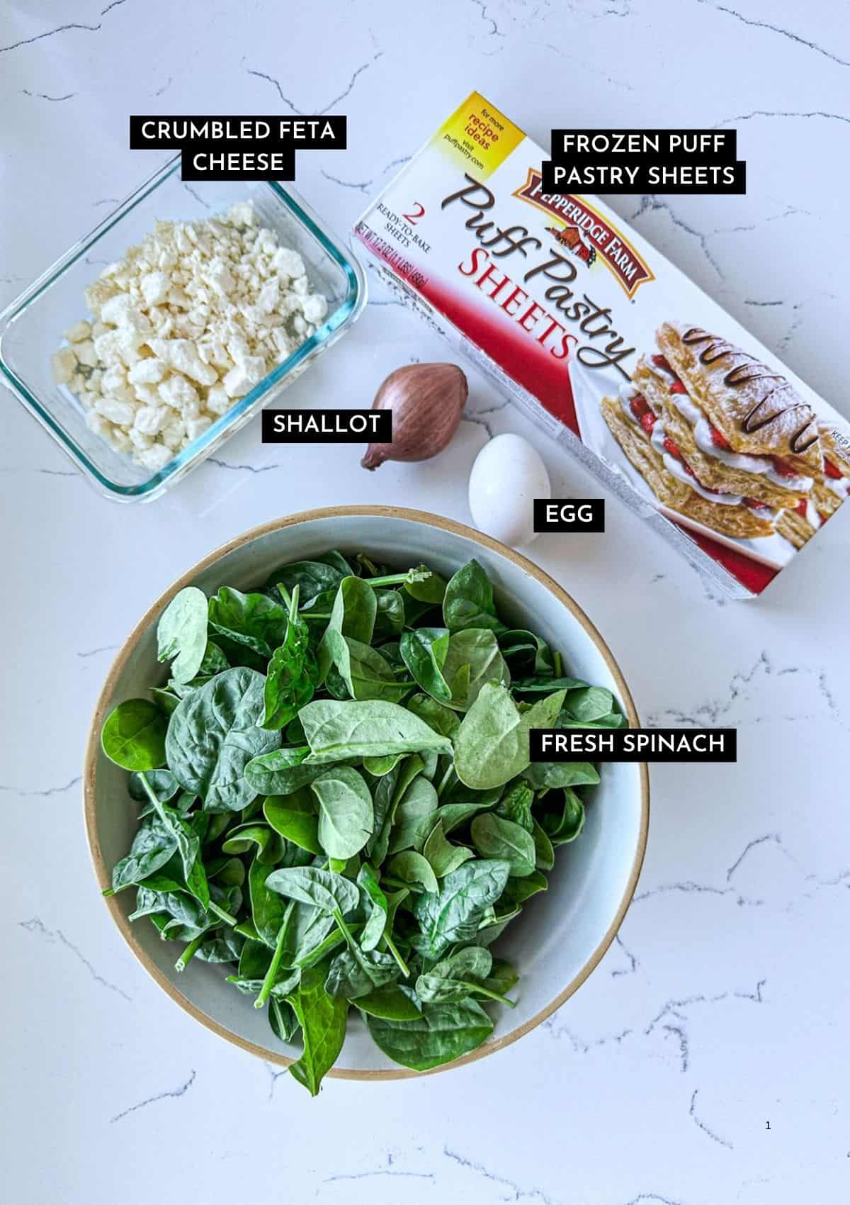 Ingredients with text.