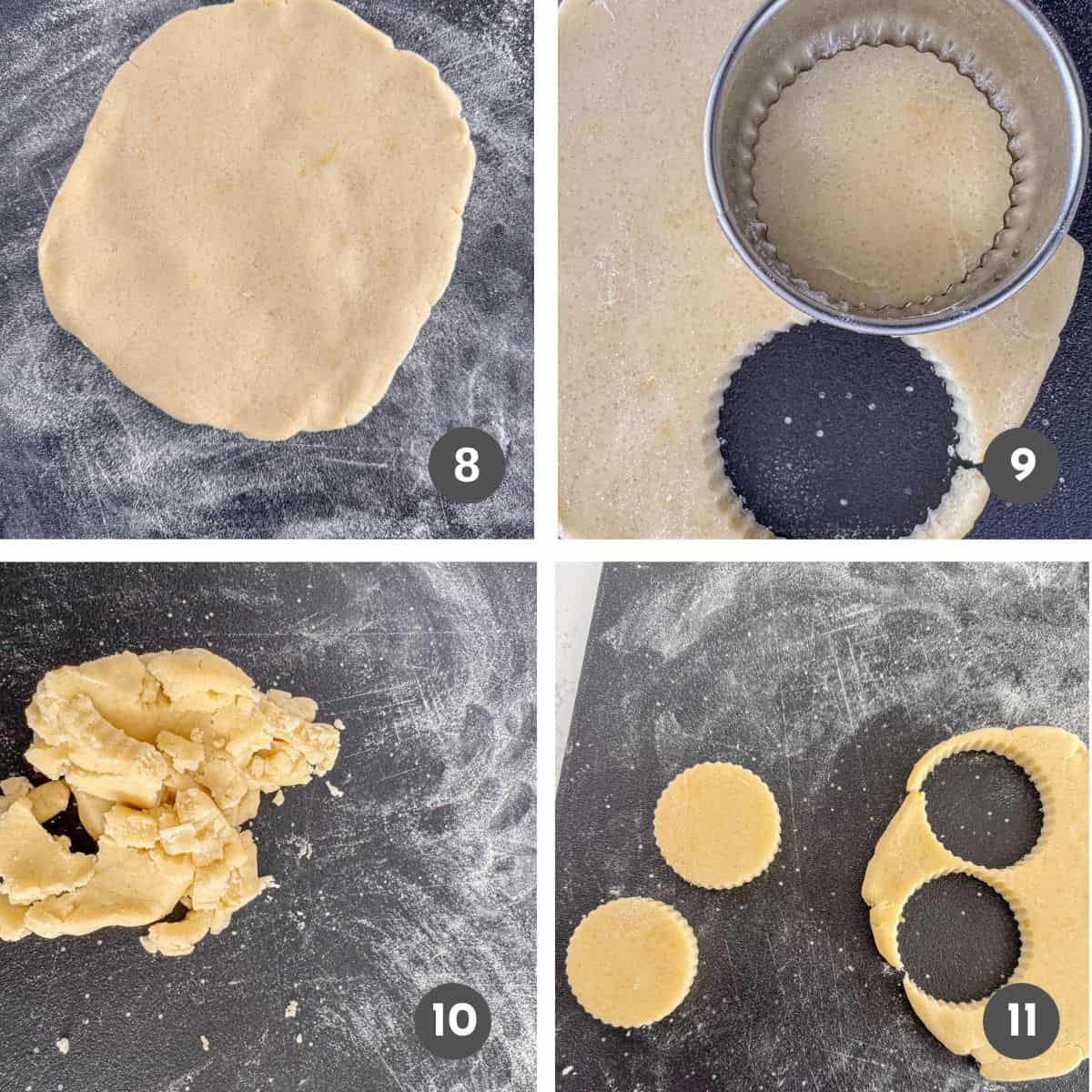 Cutting out shortbread cookies.