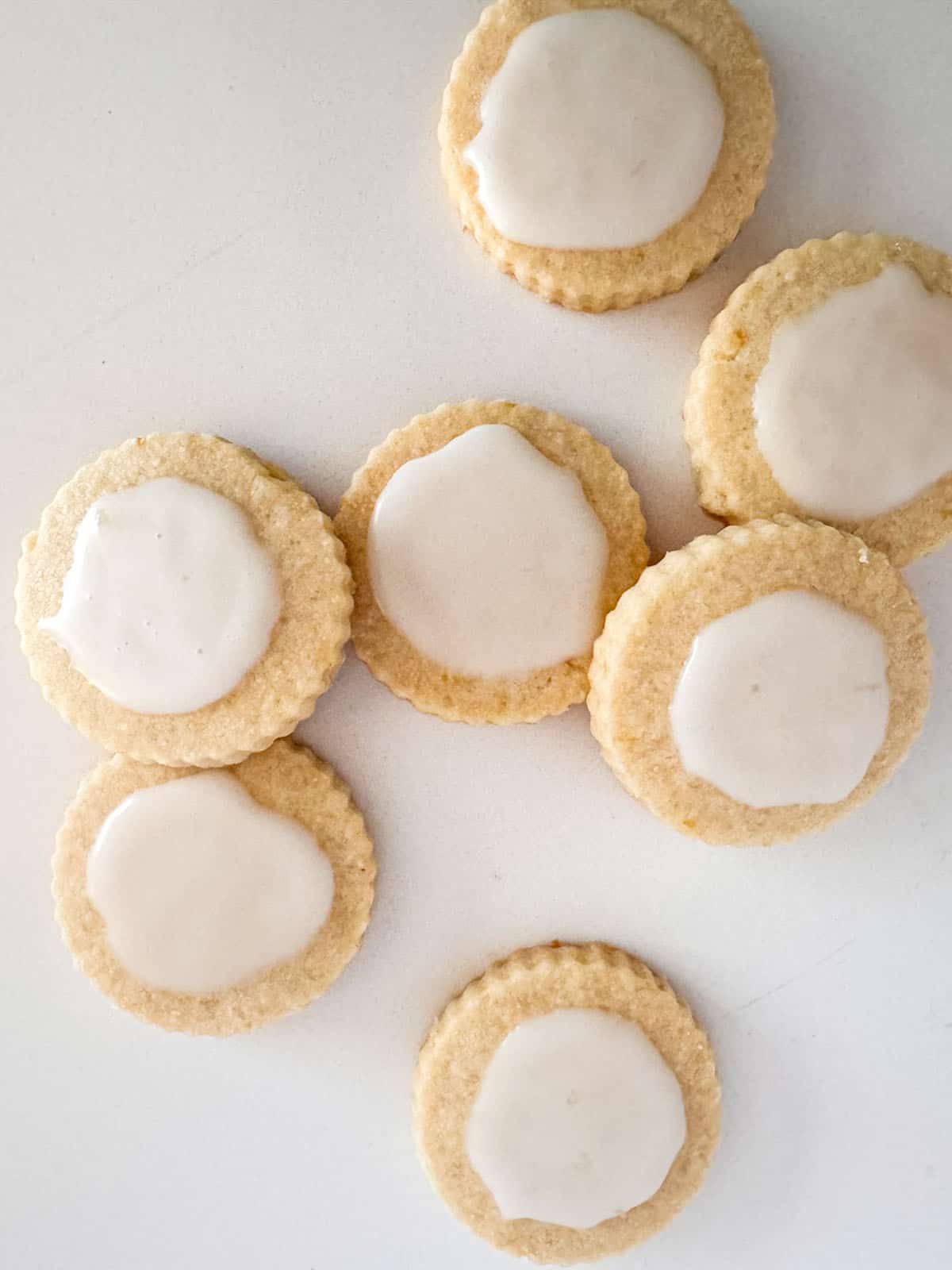 Iced lemon shortbread cookies.